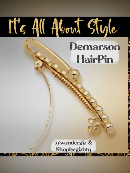 NWT Authentic Demarson Women\'s 12k Gold Plated Maia Crystal Hair Clip main image 8